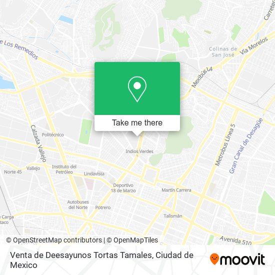 Mapa de Venta de Deesayunos Tortas Tamales