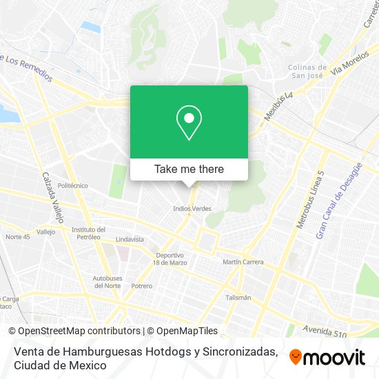 Mapa de Venta de Hamburguesas Hotdogs y Sincronizadas