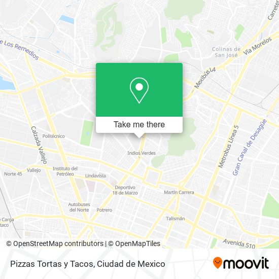 Mapa de Pizzas Tortas y Tacos