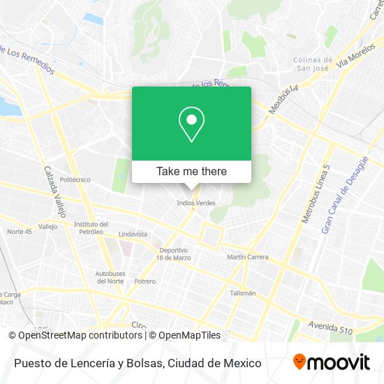 Mapa de Puesto de Lencería y Bolsas