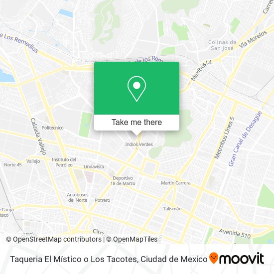 Mapa de Taqueria El Místico o Los Tacotes