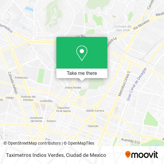 Taximetros Indios Verdes map