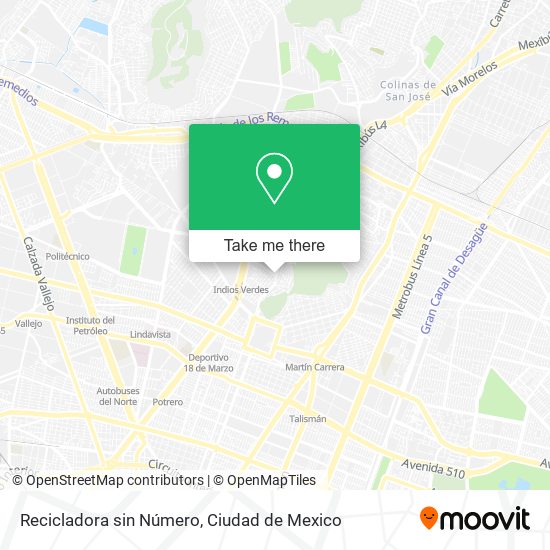 Mapa de Recicladora sin Número