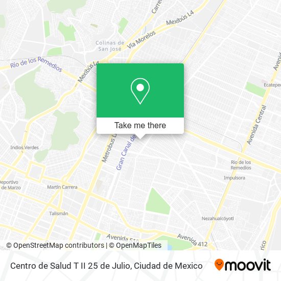 Mapa de Centro de Salud T II 25 de Julio