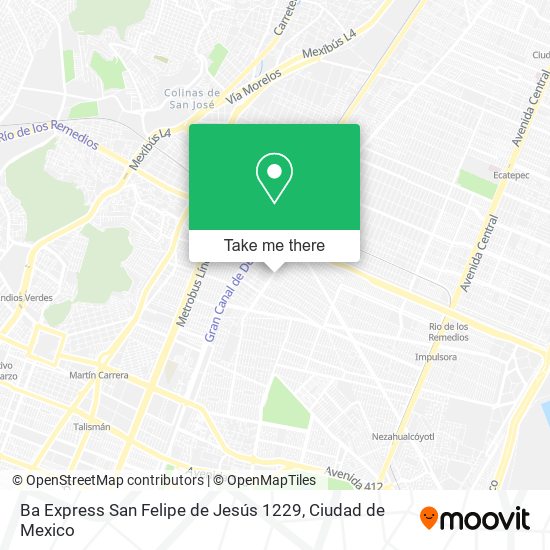 Mapa de Ba Express San Felipe de Jesús 1229