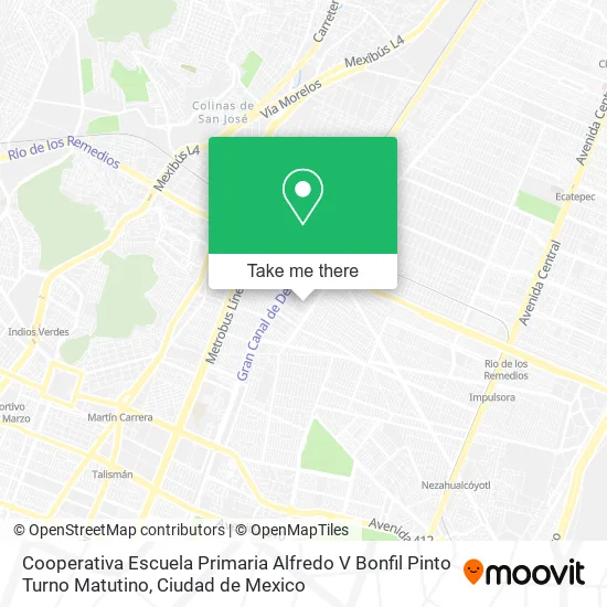 Mapa de Cooperativa Escuela Primaria Alfredo V Bonfil Pinto Turno Matutino