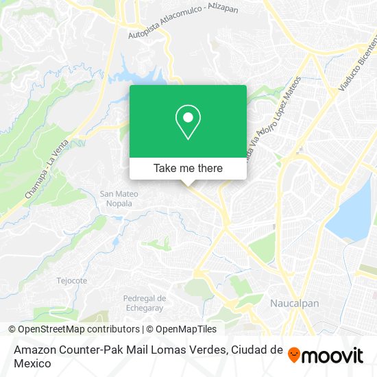 Mapa de Amazon Counter-Pak Mail Lomas Verdes