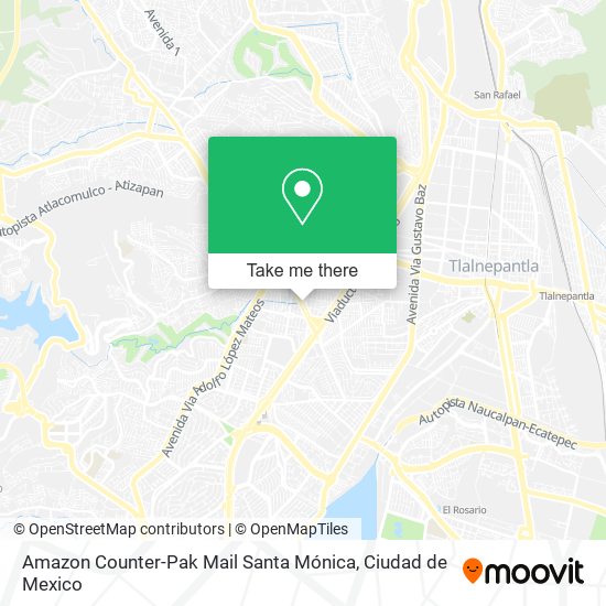 Mapa de Amazon Counter-Pak Mail Santa Mónica