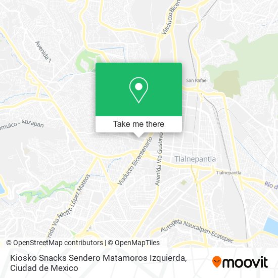 Mapa de Kiosko Snacks Sendero Matamoros Izquierda