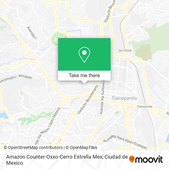 Amazon Counter-Oxxo-Cerro Estrella Mex map