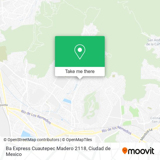 Mapa de Ba Express Cuautepec Madero 2118
