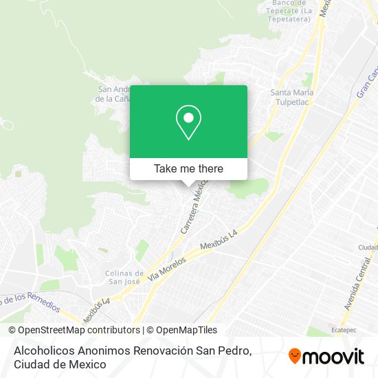 Alcoholicos Anonimos Renovación San Pedro map