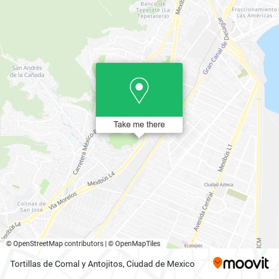 Mapa de Tortillas de Comal y Antojitos