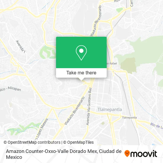 Amazon Counter-Oxxo-Valle Dorado Mex map