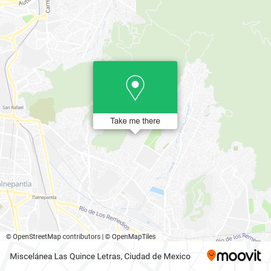 Miscelánea Las Quince Letras map