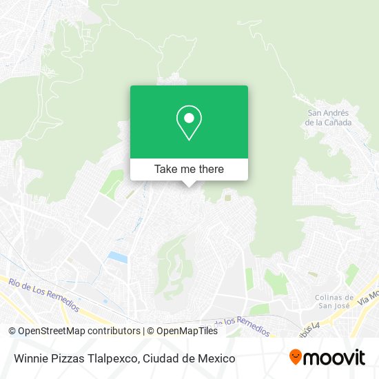 Winnie Pizzas Tlalpexco map