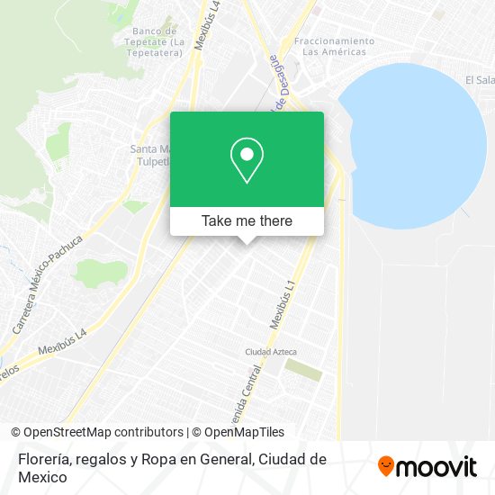 Mapa de Florería, regalos y Ropa en General