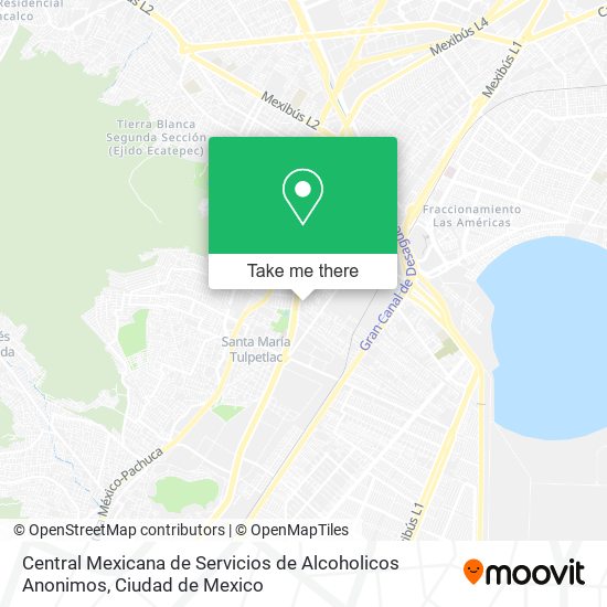 Mapa de Central Mexicana de Servicios de Alcoholicos Anonimos