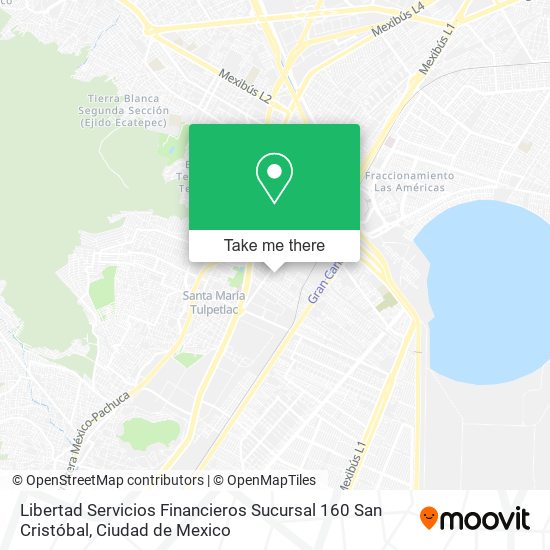 Mapa de Libertad Servicios Financieros Sucursal 160 San Cristóbal