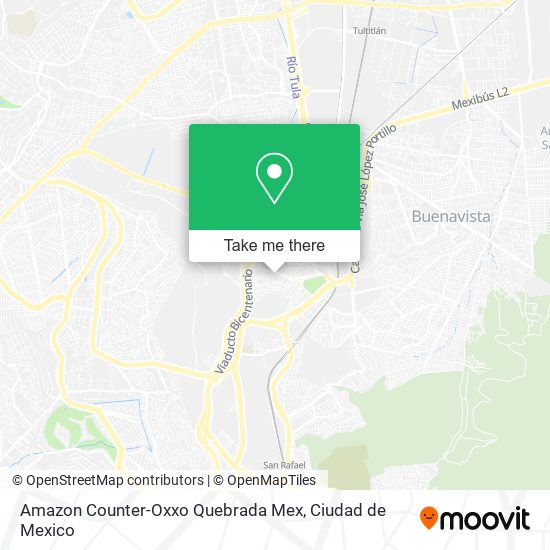 Amazon Counter-Oxxo Quebrada Mex map