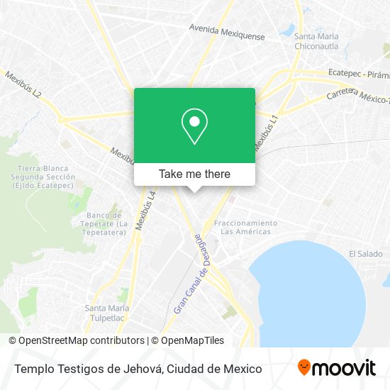 Mapa de Templo Testigos de Jehová