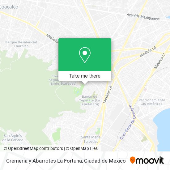 Cremeria y Abarrotes La Fortuna map