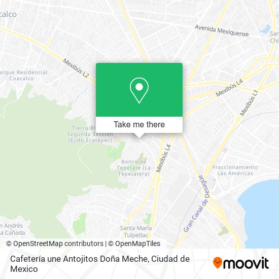 Mapa de Cafetería une Antojitos Doña Meche