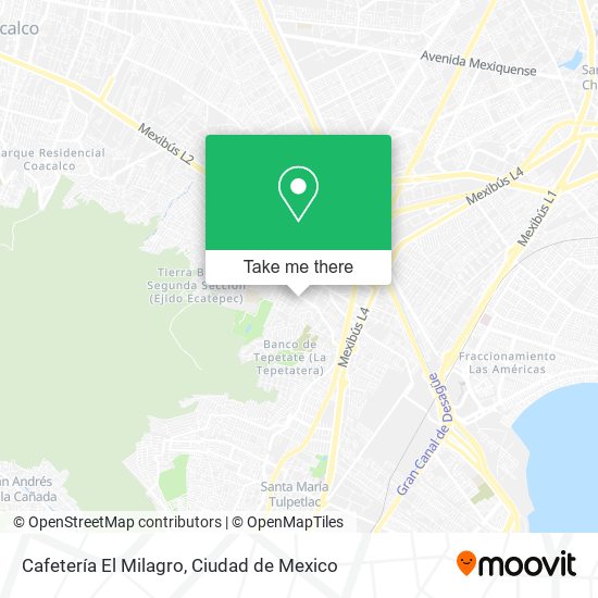 Mapa de Cafetería El Milagro