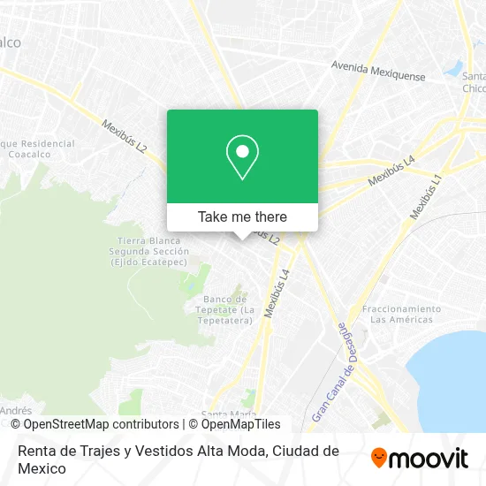 Renta de Trajes y Vestidos Alta Moda map