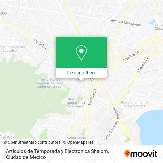 Mapa de Artículos de Temporada y Electronica Shalom