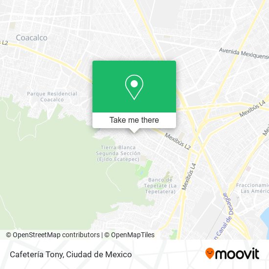 Cafetería Tony map