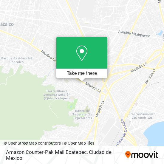 Amazon Counter-Pak Mail Ecatepec map