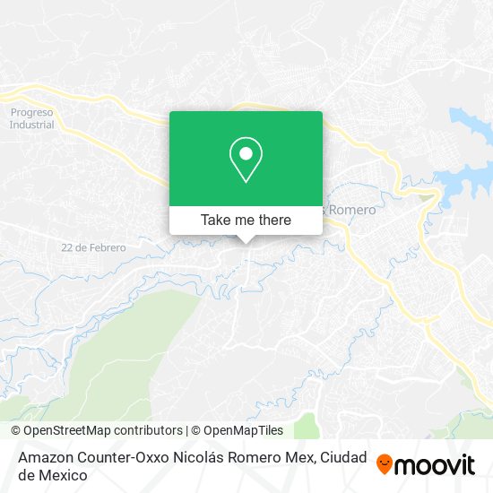 Mapa de Amazon Counter-Oxxo Nicolás Romero Mex