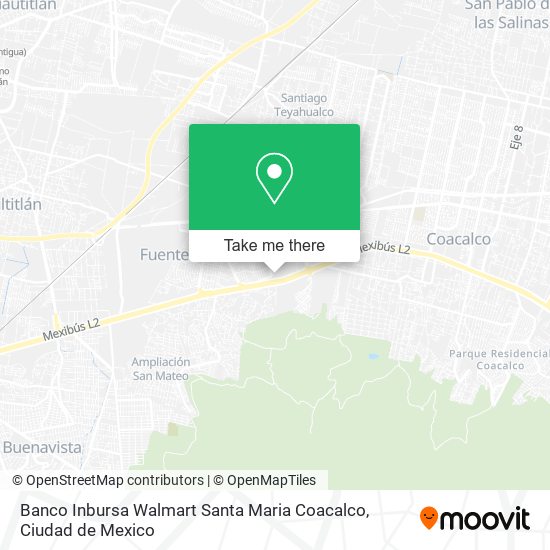 Banco Inbursa Walmart Santa Maria Coacalco map