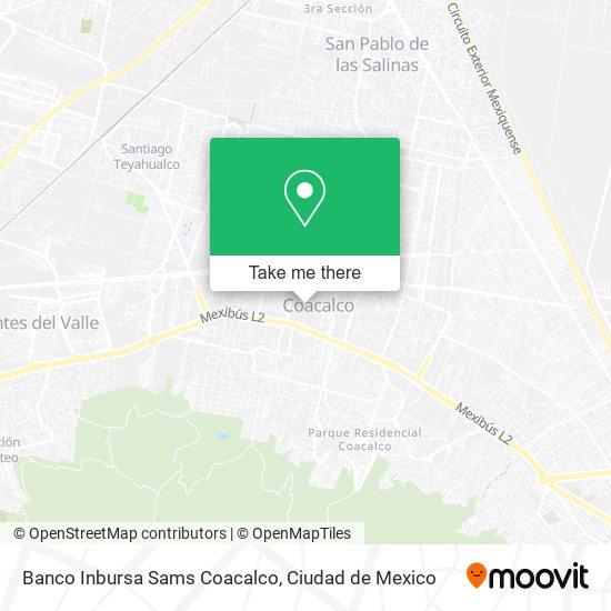 Mapa de Banco Inbursa Sams Coacalco