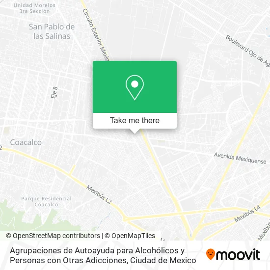 Agrupaciones de Autoayuda para Alcohólicos y Personas con Otras Adicciones map