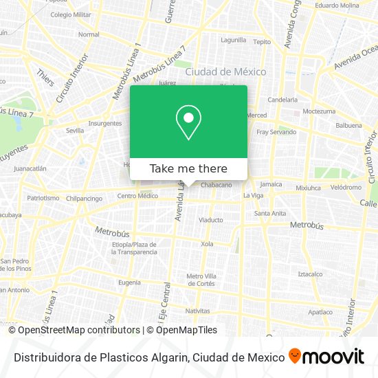 Mapa de Distribuidora de Plasticos Algarin