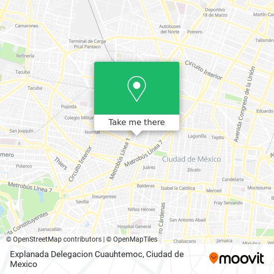 Mapa de Explanada Delegacion Cuauhtemoc