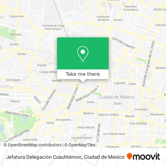 Jefatura Delegación Cuauhtémoc map