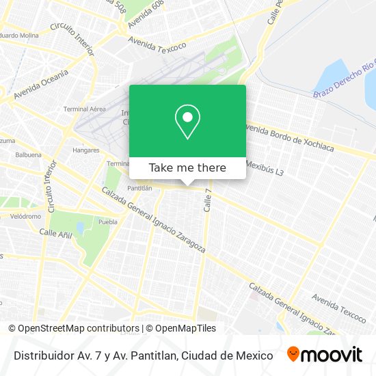 Distribuidor Av. 7 y Av. Pantitlan map