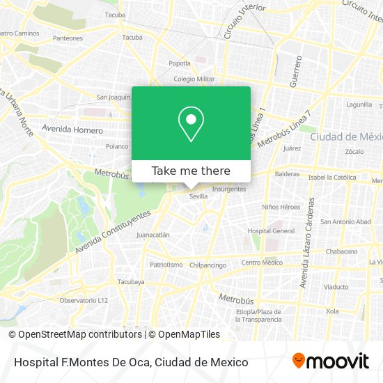 Mapa de Hospital F.Montes De Oca