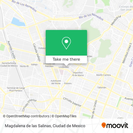 Magdalena de las Salinas map