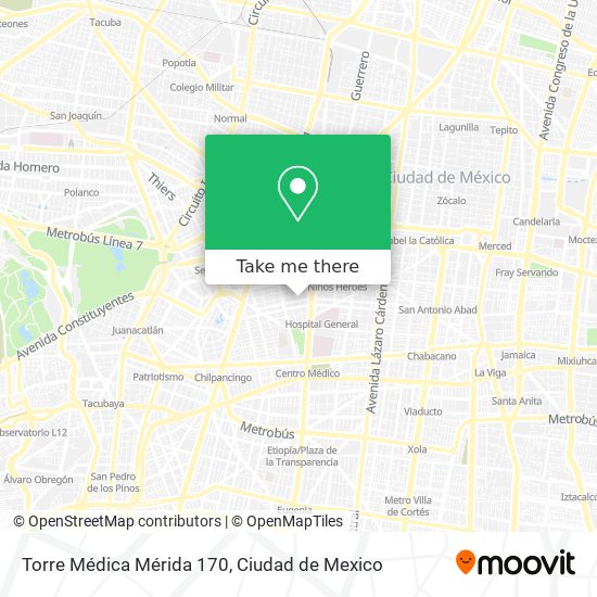 Mapa de Torre Médica Mérida 170