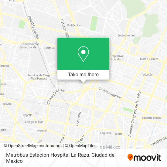 Metrobus Estacion Hospital La Raza map