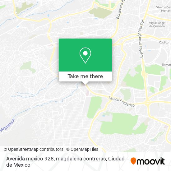 Avenida mexico 928, magdalena contreras map