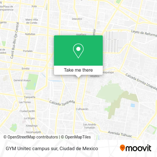 Mapa de GYM Unitec campus sur