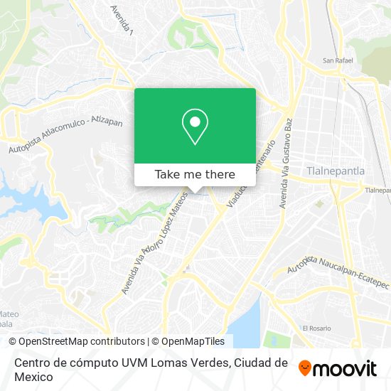 Mapa de Centro de cómputo UVM Lomas Verdes