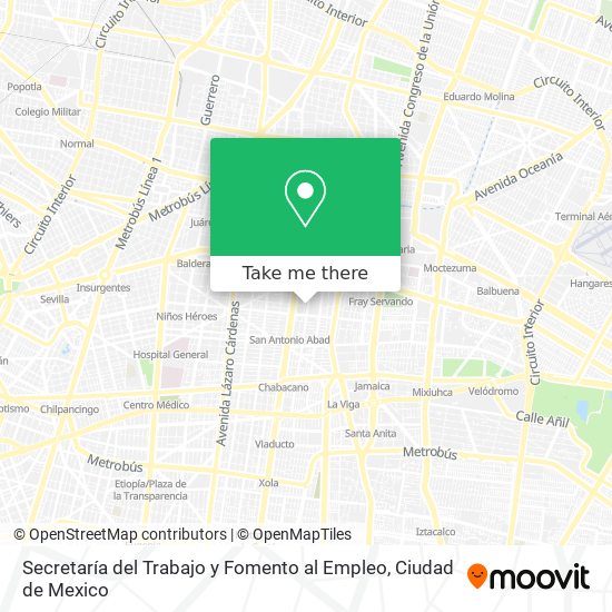 Secretaría del Trabajo y Fomento al Empleo map