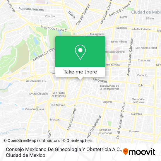 Consejo Mexicano De Ginecologia Y Obstetricia A.C. map