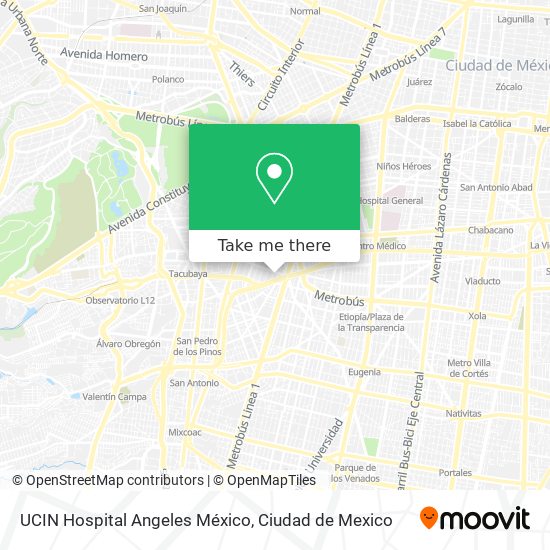 Mapa de UCIN Hospital Angeles México